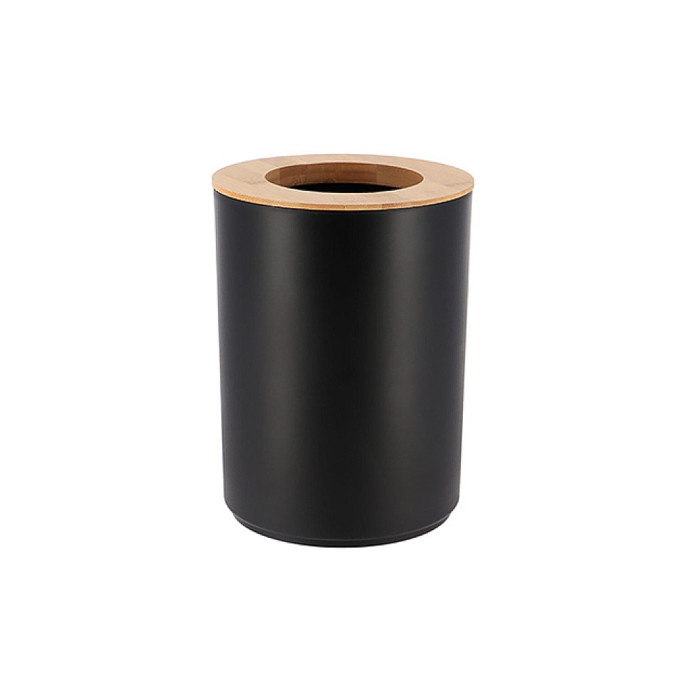 Cos pentru gunoi Kanta 5l, plastic/bambus, neagra