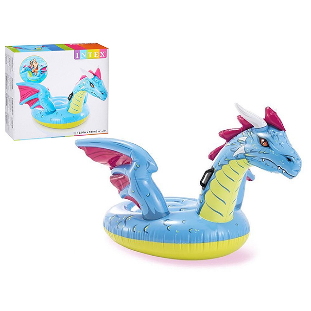 Plută-saltea gonflabilă Dragon cu mânere, 201×191 cm, până la 40 kg, 3+