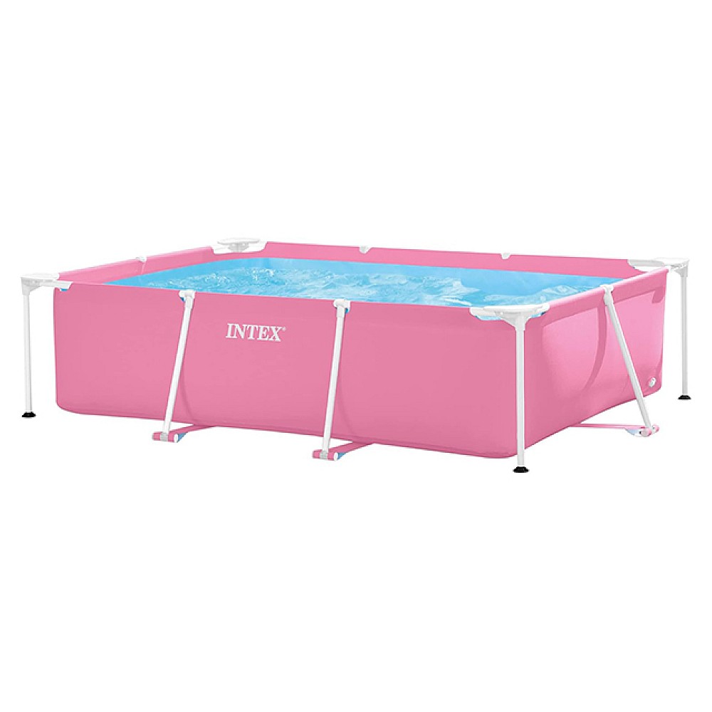 Piscina roza rectangulara cu cadru metalic 220X150X60 cm, 1662 l