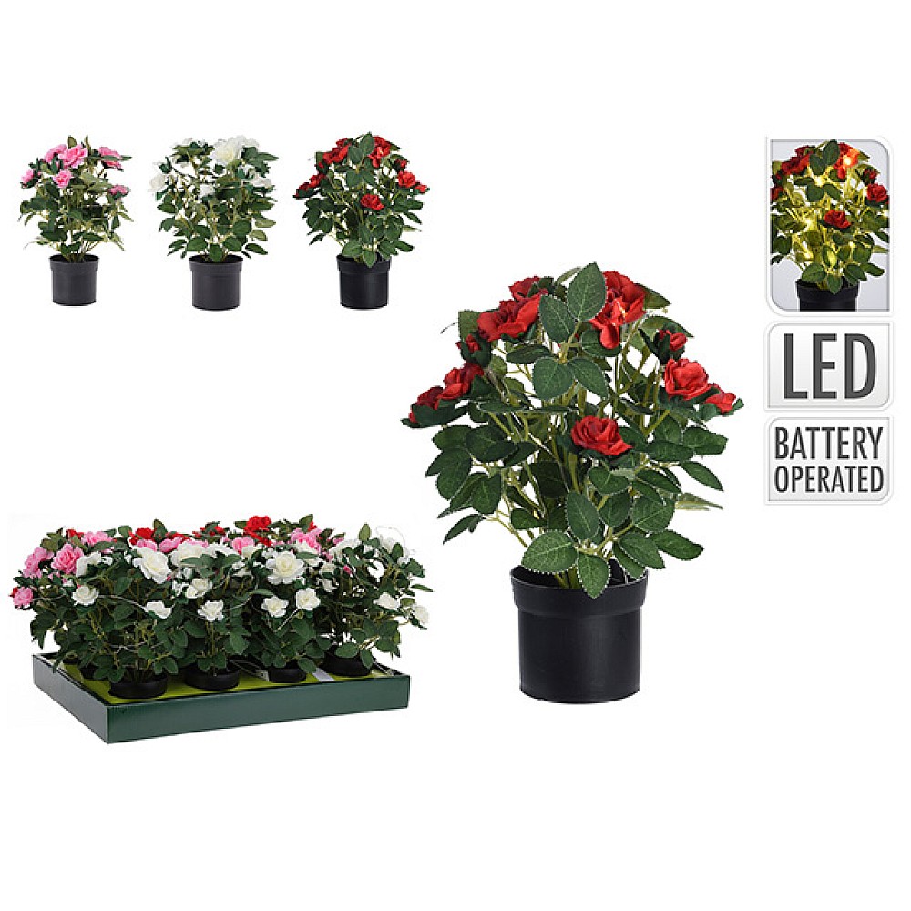 Floare artificiala cu 20LED 25cm, in ghiveci