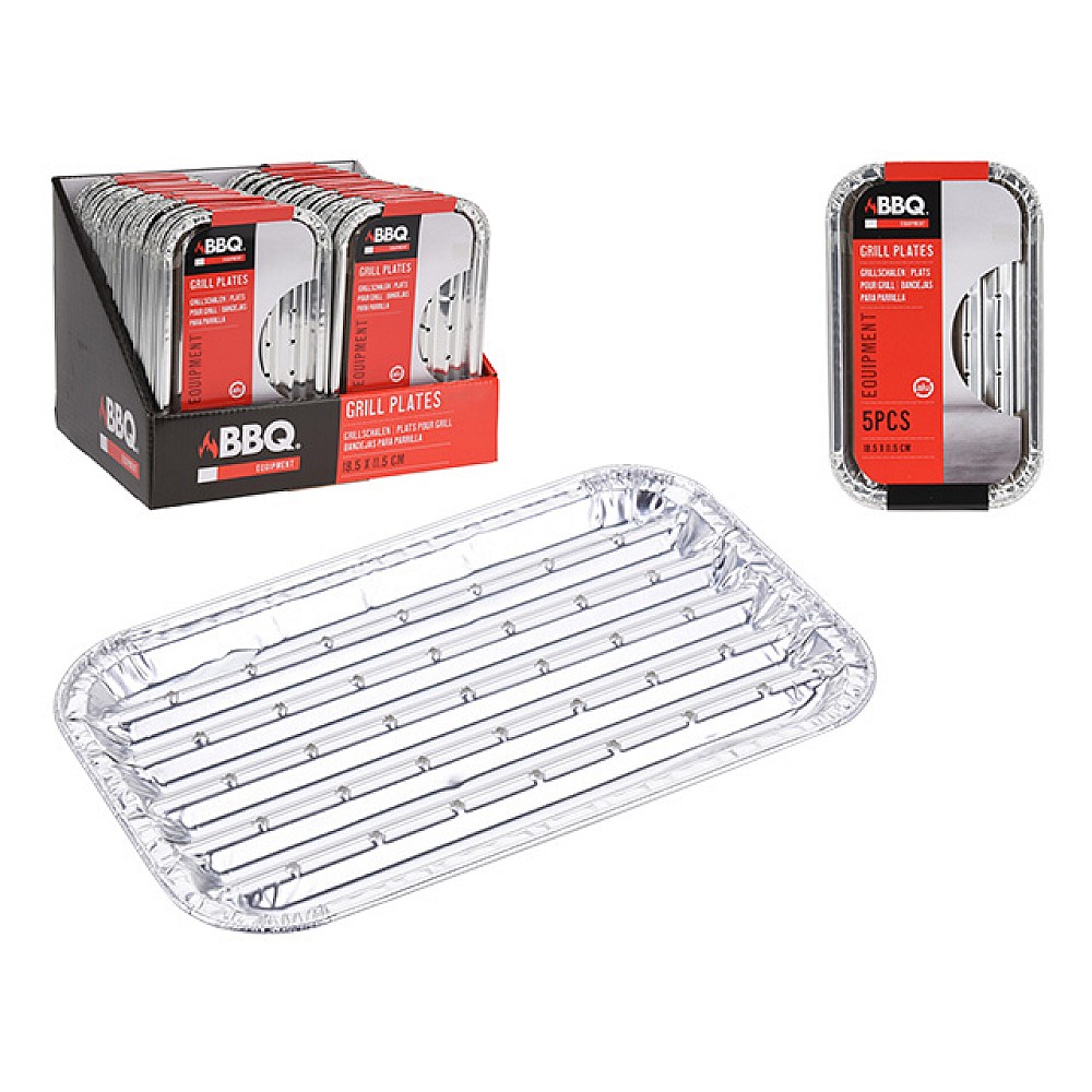 Forme din aluminiu BBQ 5buc, 18.5X11.5X1cm