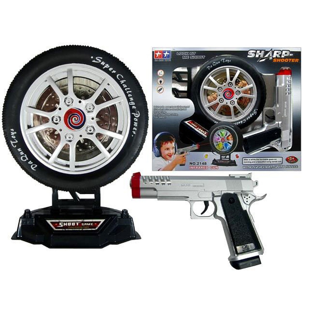 Pistol cu lazer+obiectiv iluminare-muzica 