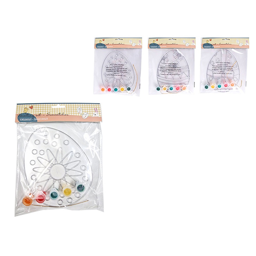 Set creativ pentru colorat (ou + pensula + vopsele)