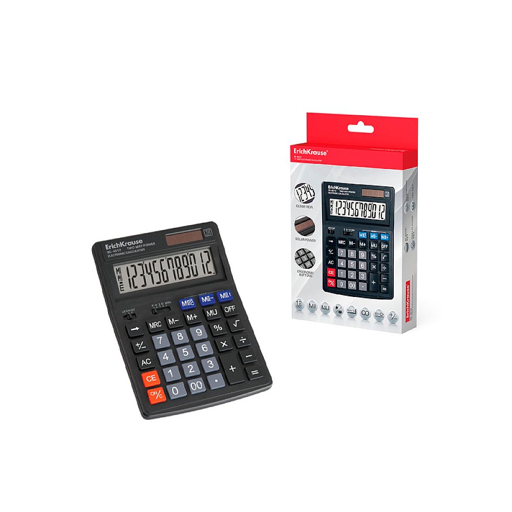 Calculator 12-Digit ErichKrause DC-4512 Classic, negru