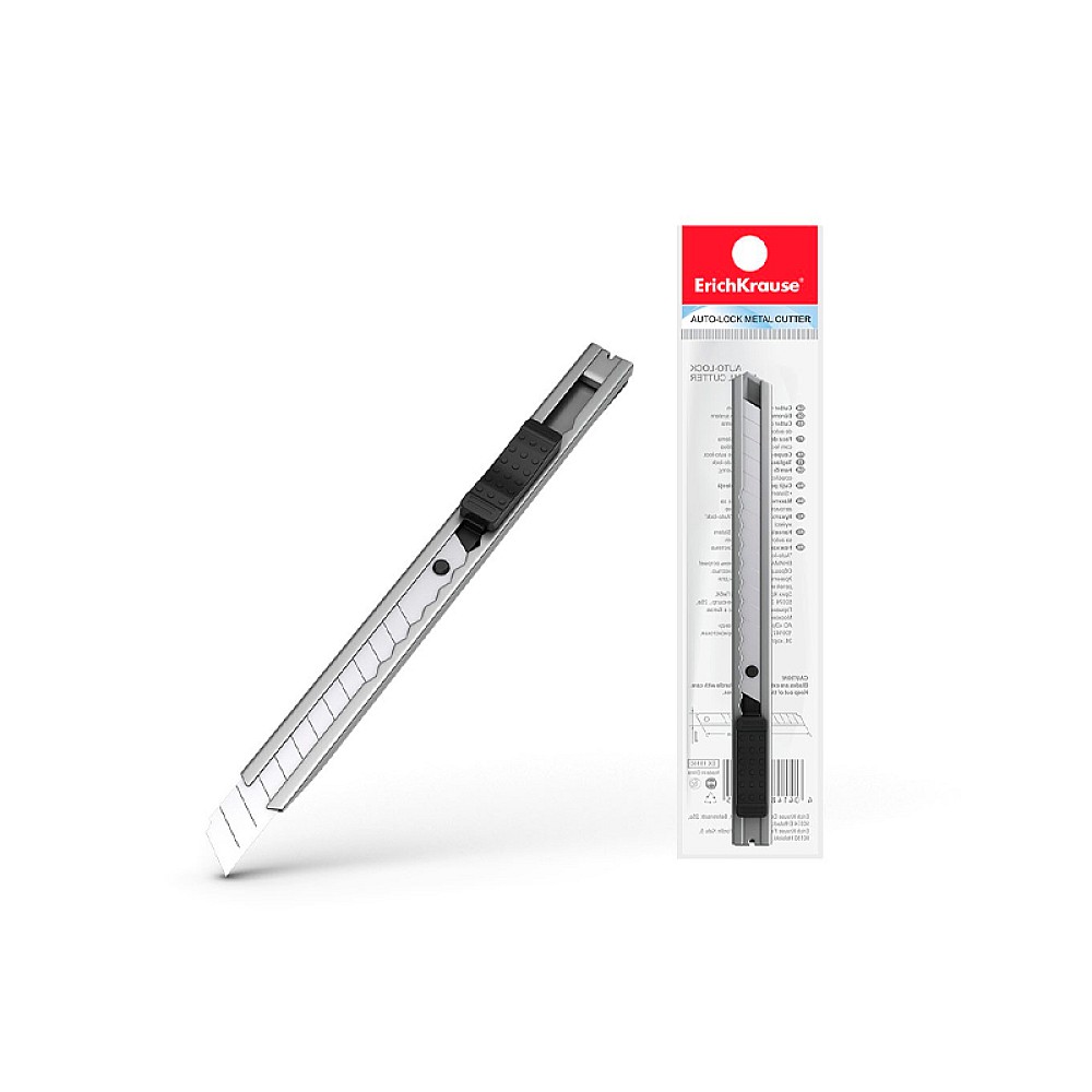 Cutter de birou ErichKrause Ferro Light, 9mm, metalic