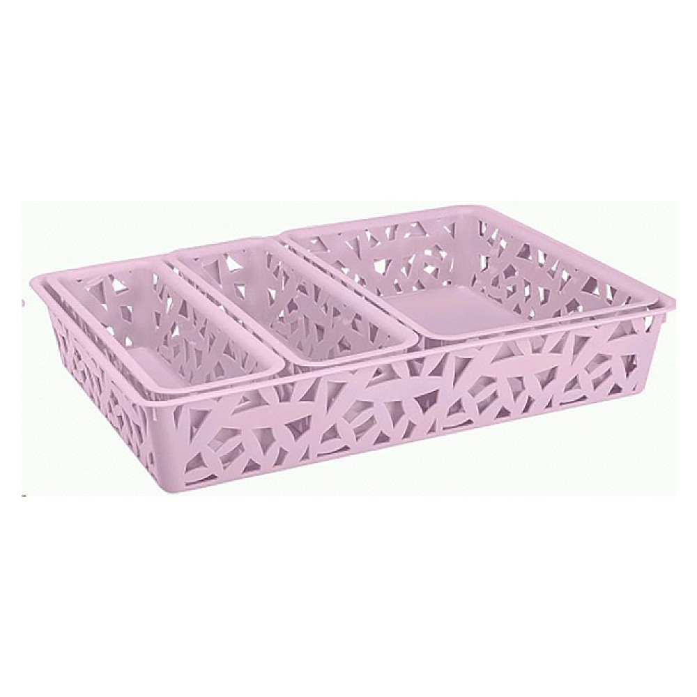 Set de 4 cutii pentru depozitare Econova, roz