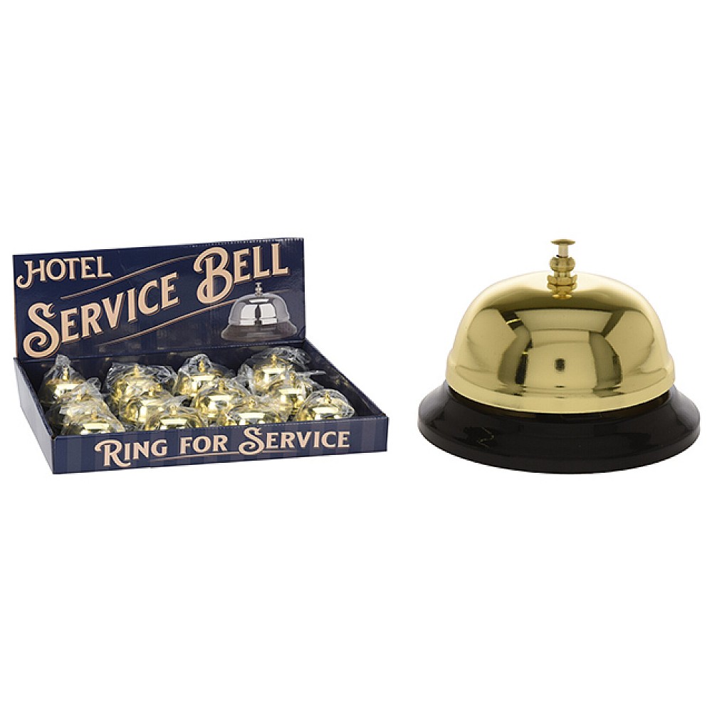 Sonerie metalica pentru Receptie Hotel 8X6cm, aurie