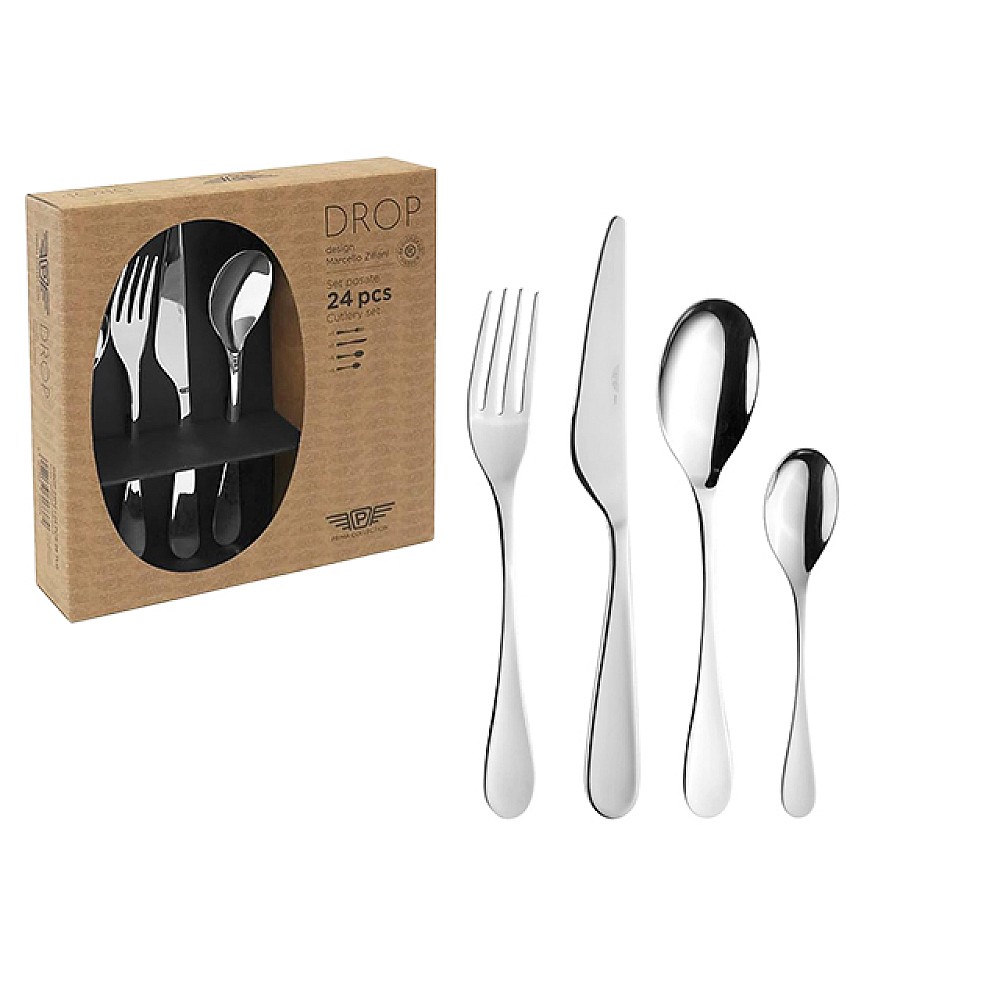 Set de tacamuri Pinti  Drop 24buc, inox 18/0, eco box