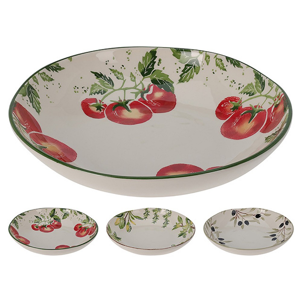 Salatiera din ceramica 30cm H6cm Handmade