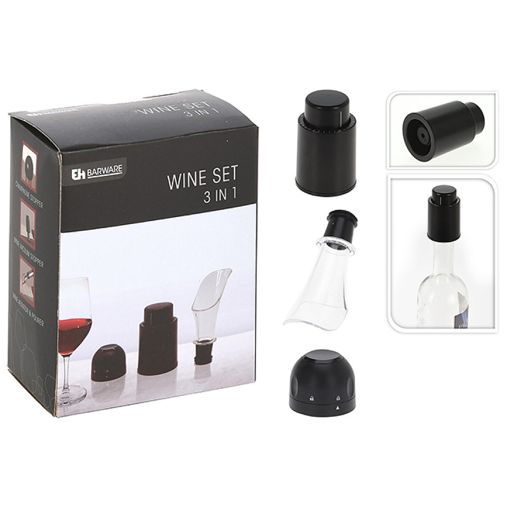 Set pentru somelier EH 3buc: 2 dopuri, palnie
