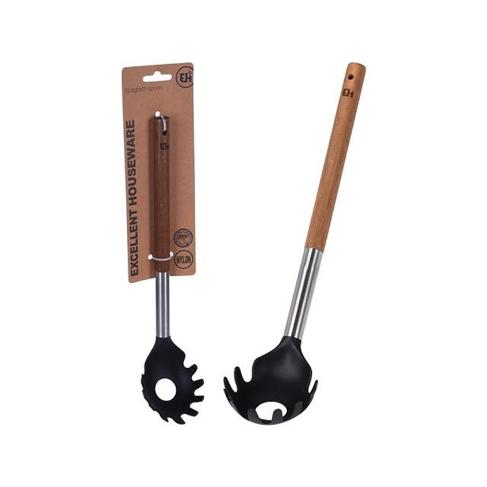 Lingura pentru spaghetti 32cm, nailon, maner din lemn