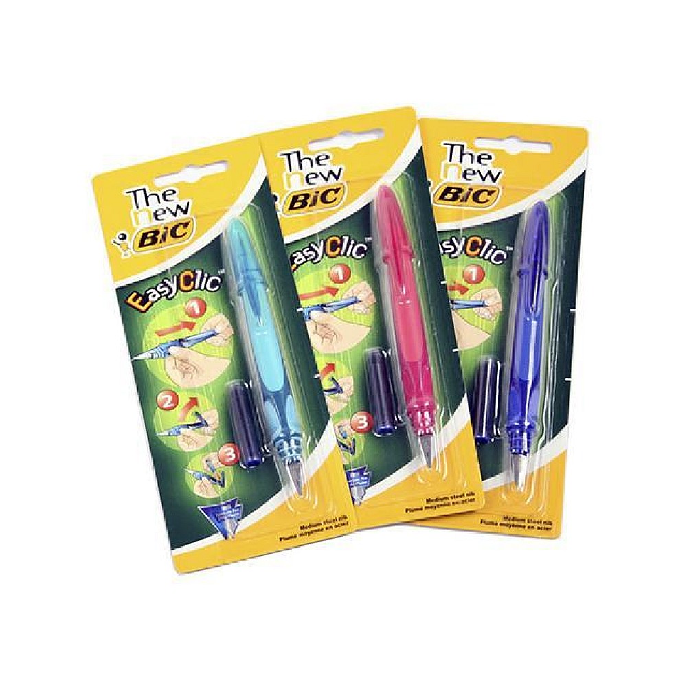 Stilou BIC Easy Clic + rezerva, albastru