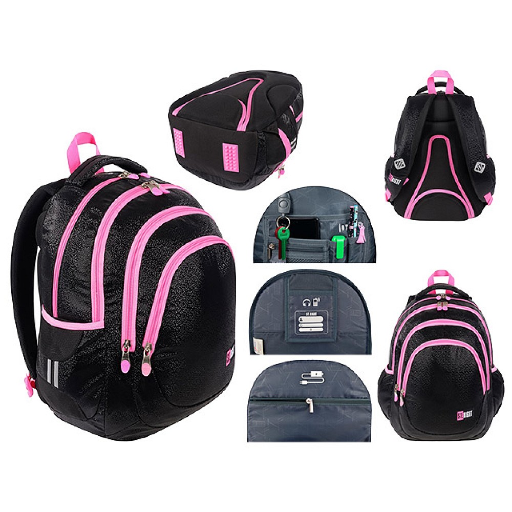 Ghiozdan Black Glitter