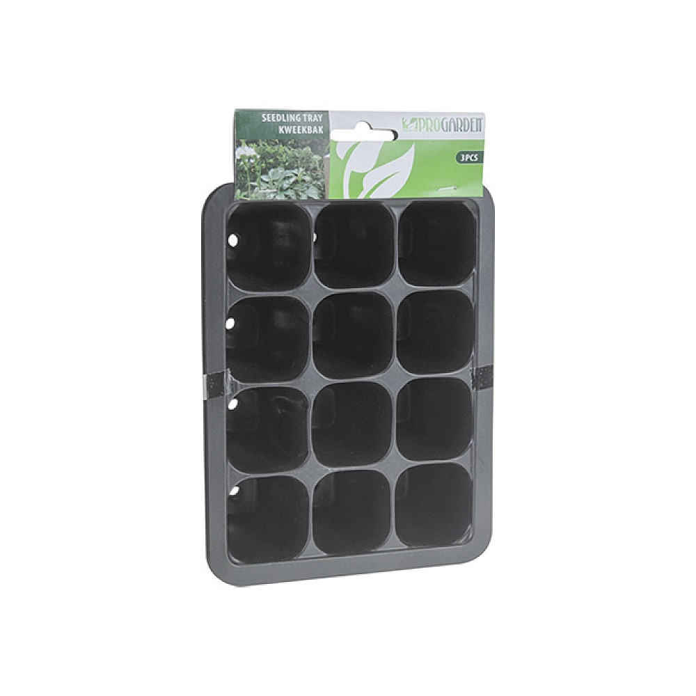 Set recipiente pentru plantarea rasadurilor 3buc, 12 celule 18X14X5.5cm