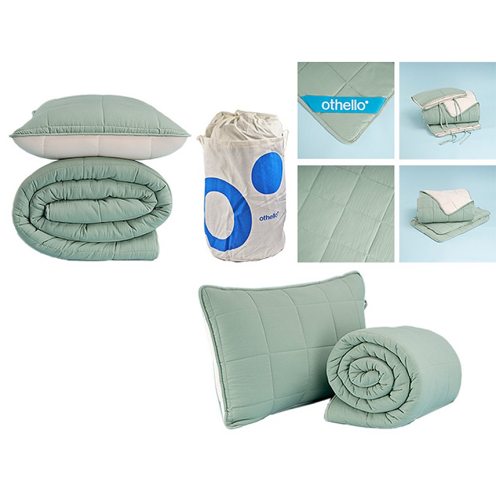 Set plapuma Othello Egeo Life 220X240cm, microgel, 792g 2 fete de perna, verde