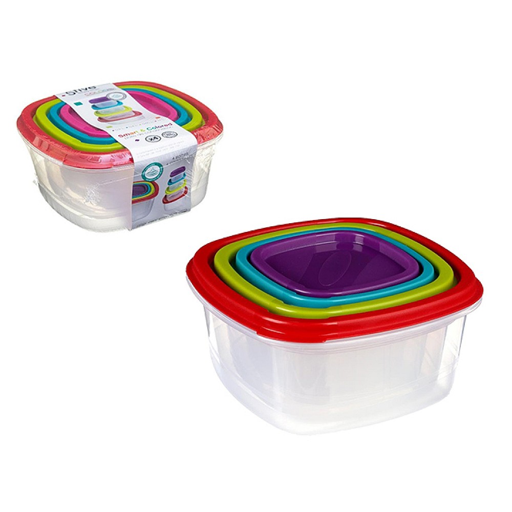 Set recipiente alimentare Five 4buc: 0.2l, 0.4l, 0.65l, 1.1l