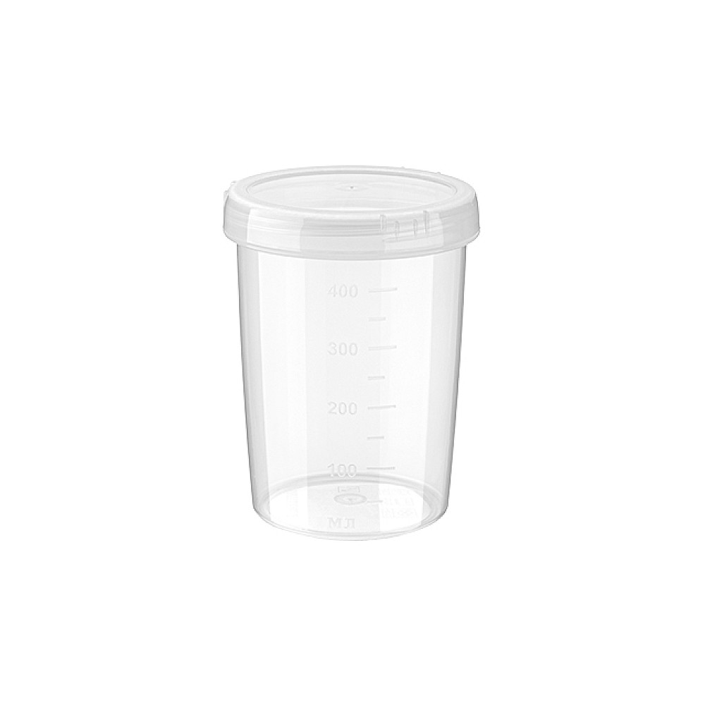 Borcan inalt Phibo 0.5l, cu gradatii, capac twist-off, transparent