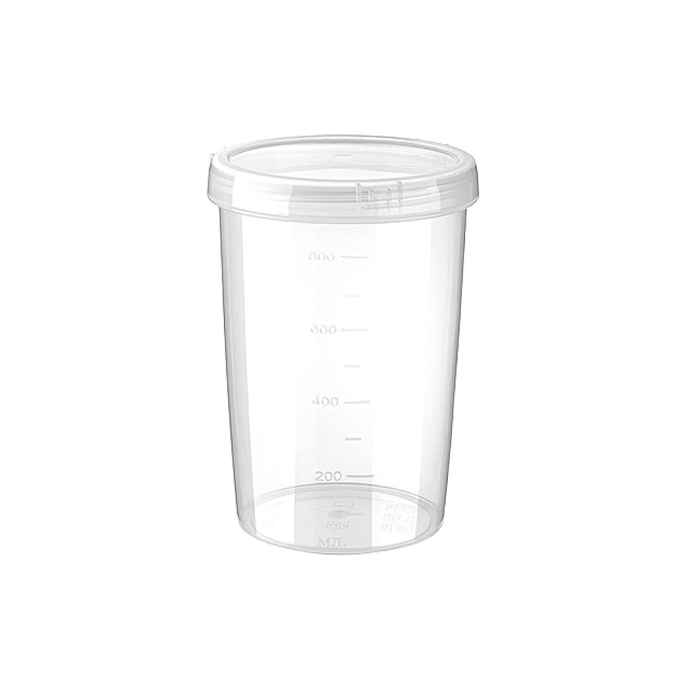 Borcan inalt Phibo 1l, cu gradatii, capac twist-off, transparent