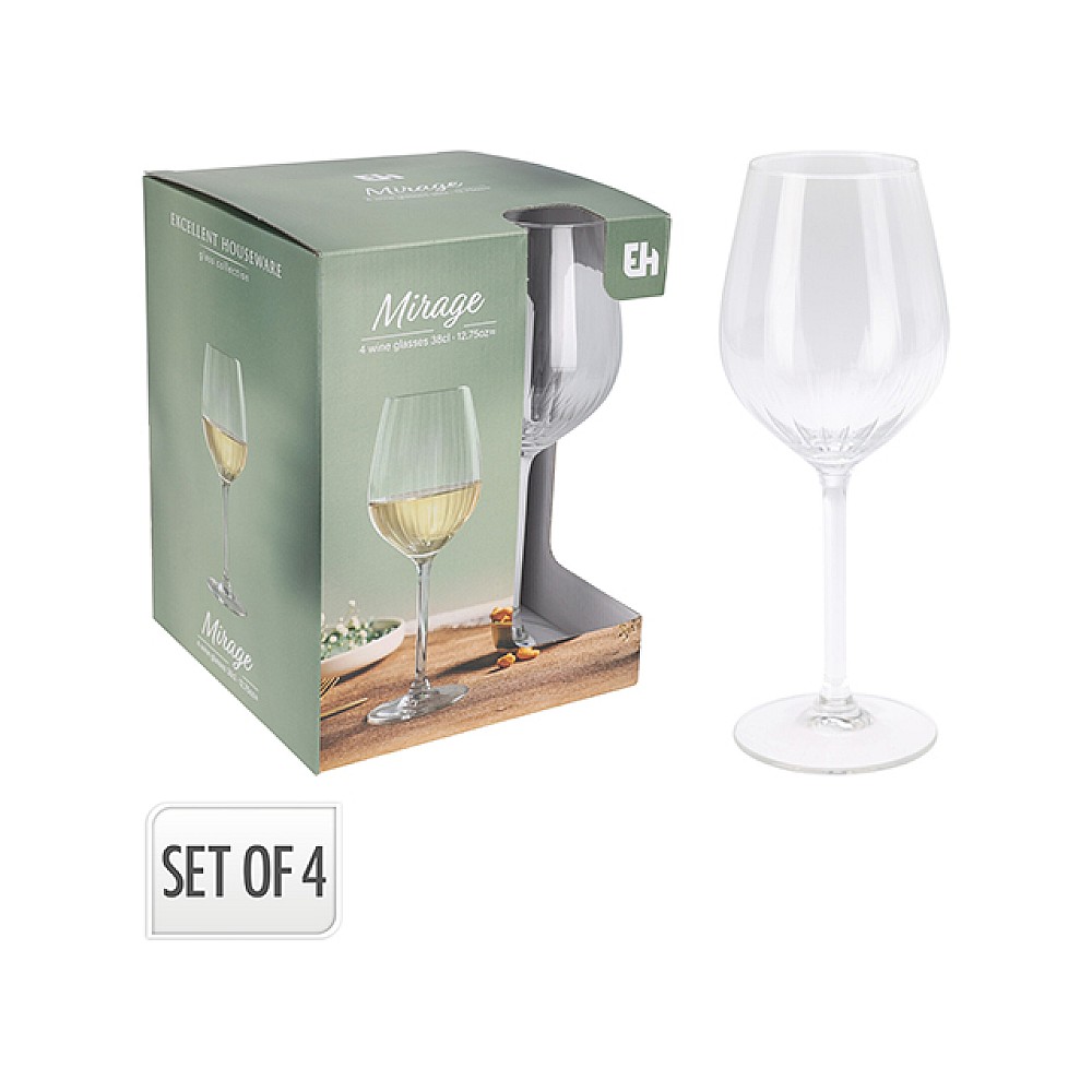 Set pahare pentru vin EH 4buc 390 ml, 22 cm