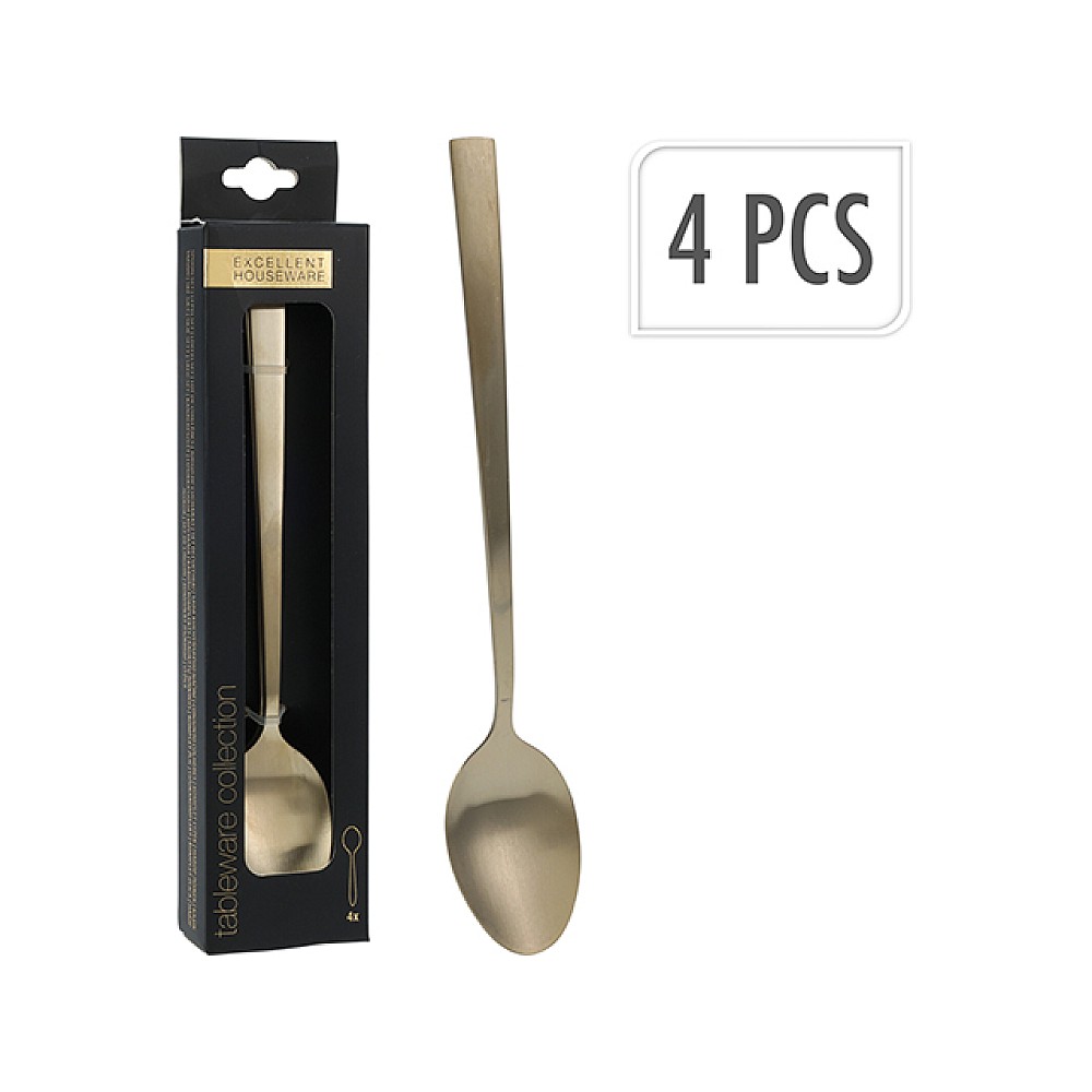 Set linguri pentru cocktail EH 4buc, aurii, inox
