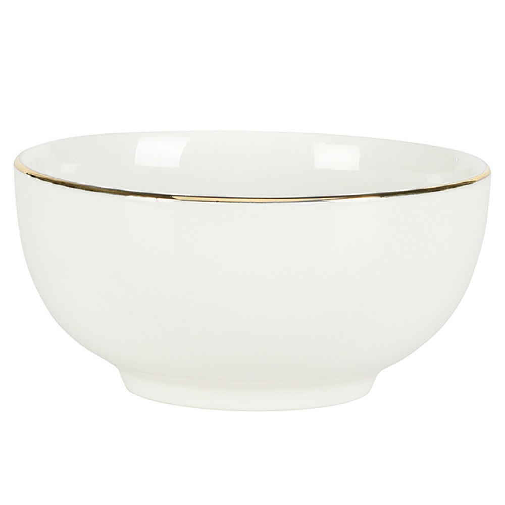 Bol din portelan 10X5 cm Golden Rim, alb