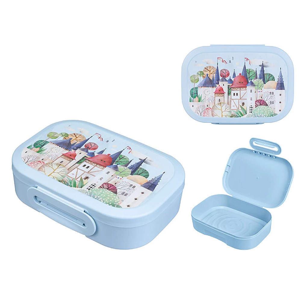 Lunch-box Plastiska cu desen 18X13X5 cm, 0.98l, albastru deschis