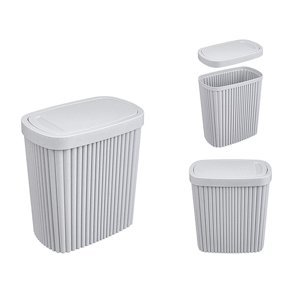 Container de gunoi  Econova Velvet 1.9l, 16Х10Х17.2 cm, gri deschis