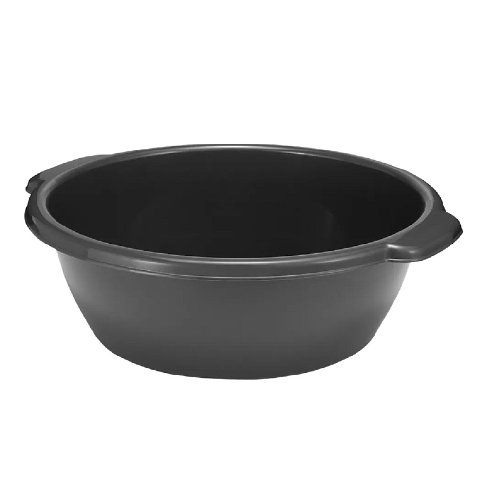 Lighean din plastic oval Bytplast 17.5l, 2 manere, gri inchis, polipropilena