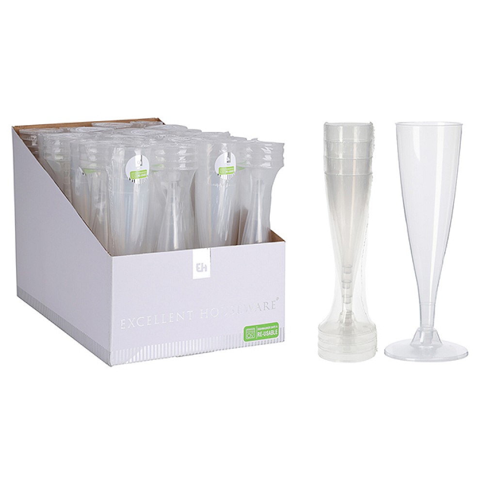 Set pahare reutilizabile EH 4buc, 130 ml, transparente