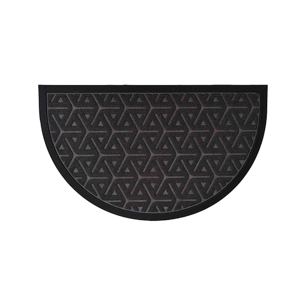 Covoras pentru antreu semicerc 45X75cm Luance Wilson gri inchis, Poliester/Cauciuc