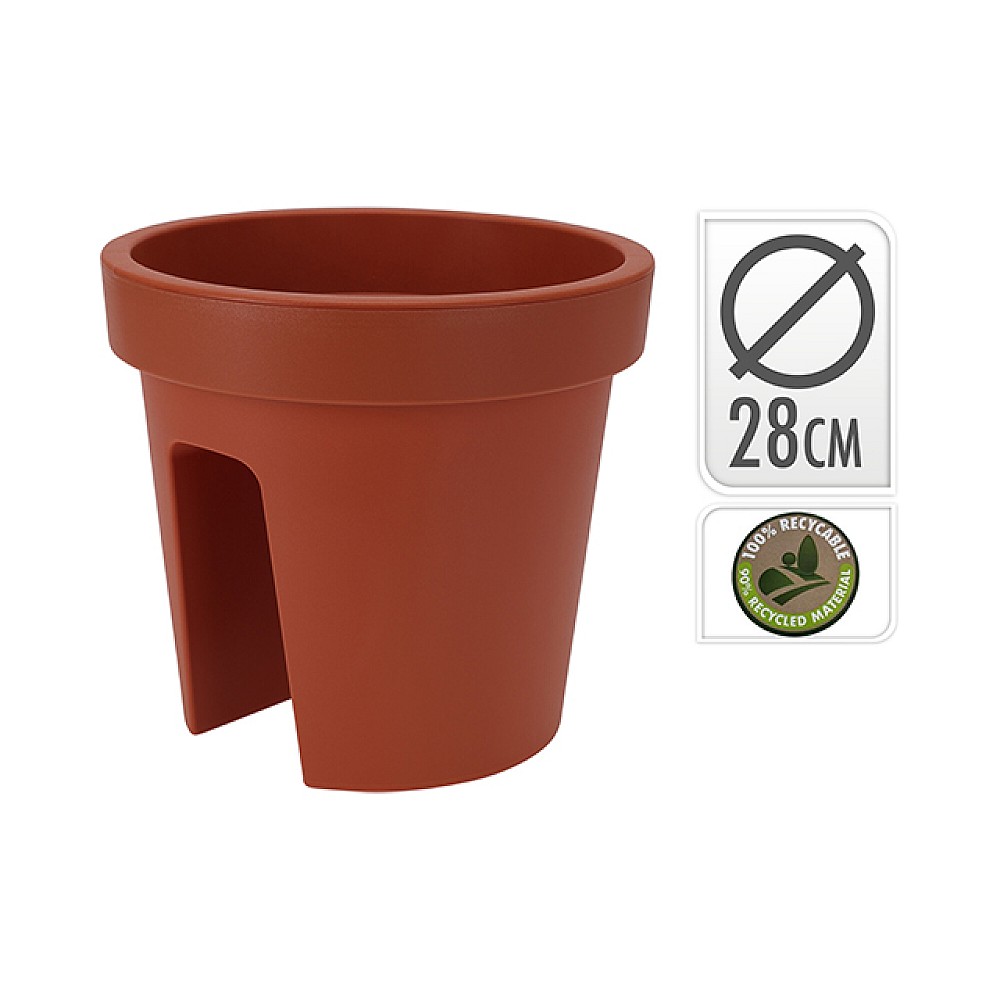 Ghiveci pentru balustrada D28, H25cm, maro
