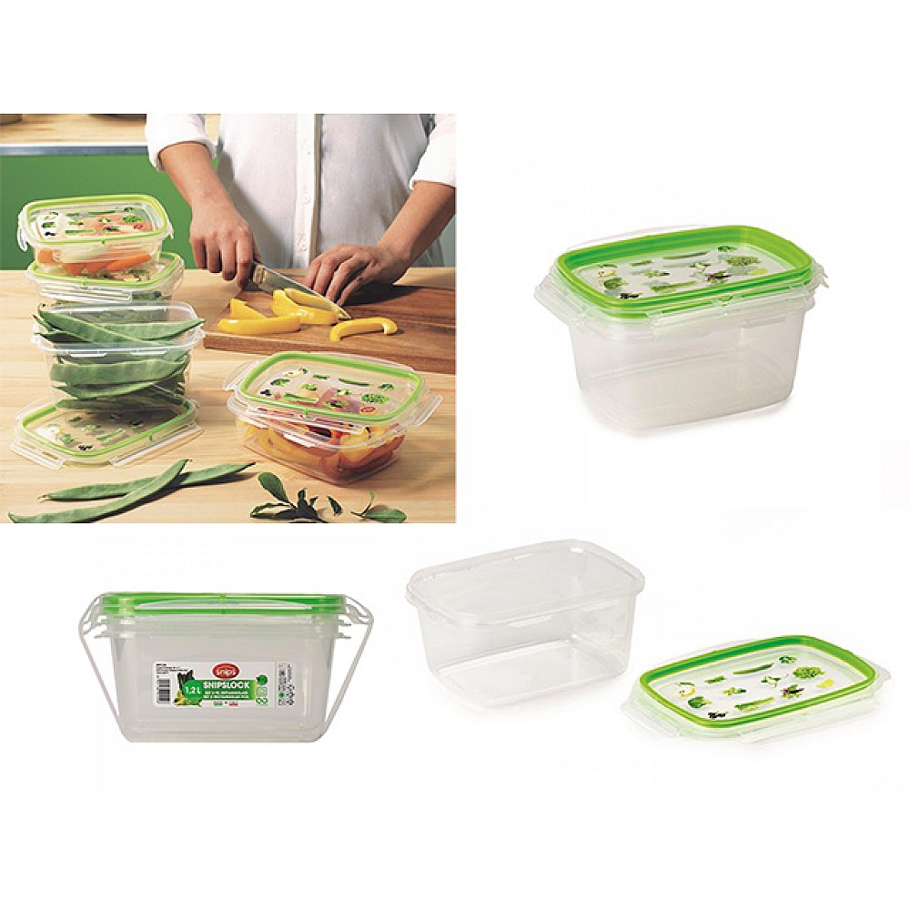 Set caserole alimentare Snipslock 2buc, 1.2l, 22X16X11cm