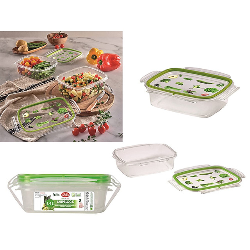 Set caserole alimentare Snipslock 2buc, 1.4l, 27X20X9cm