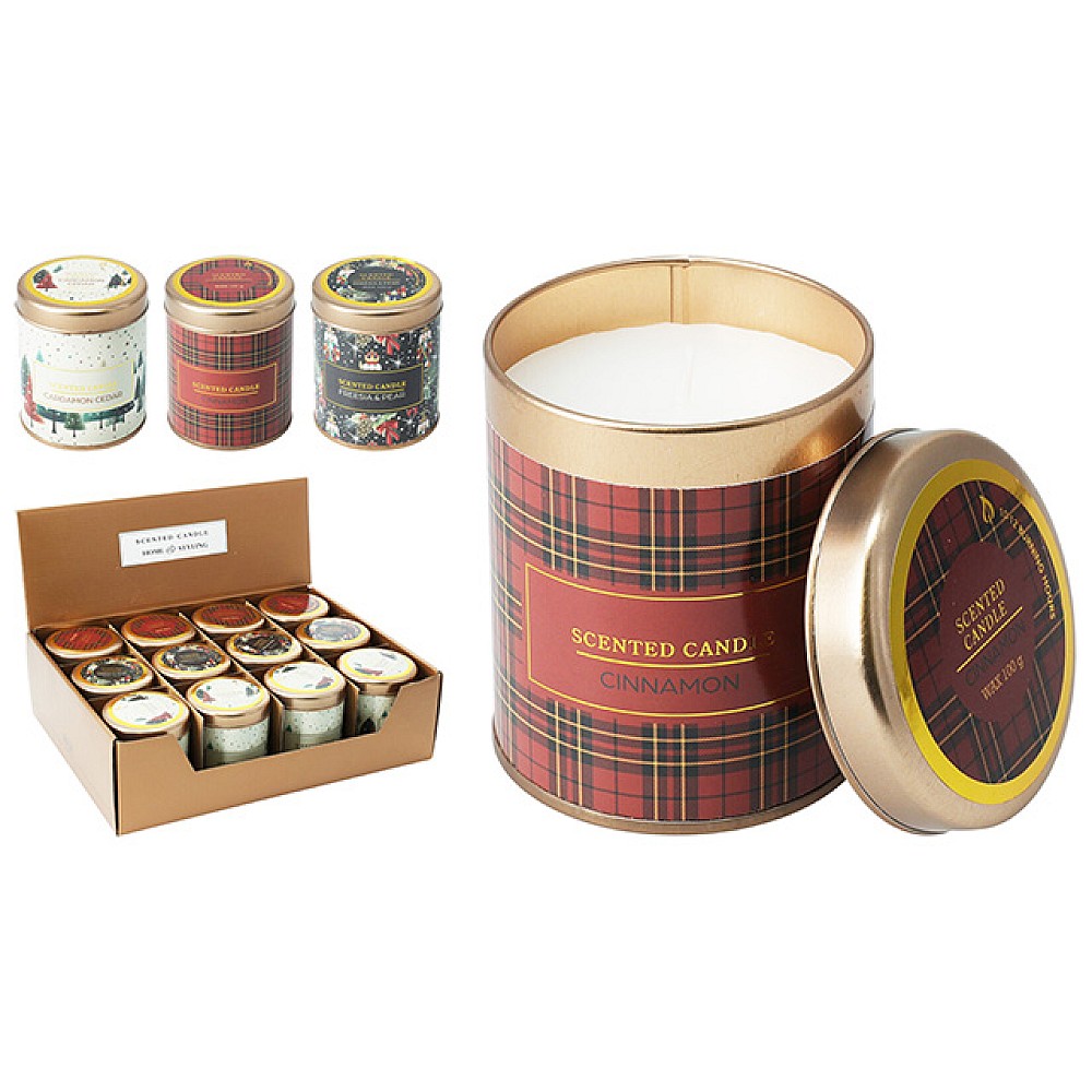 Lumanare parfumata in borcan metalic, 7X8cm, 