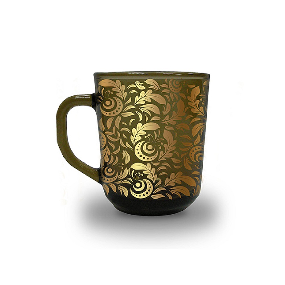 Cana din sticla 250ml GI Verso, design hohloma