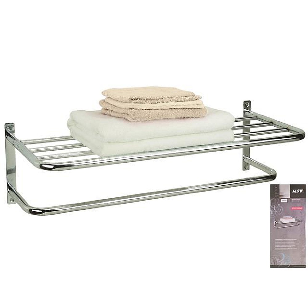 Suport pentru prosoape MSV cu raft, inox