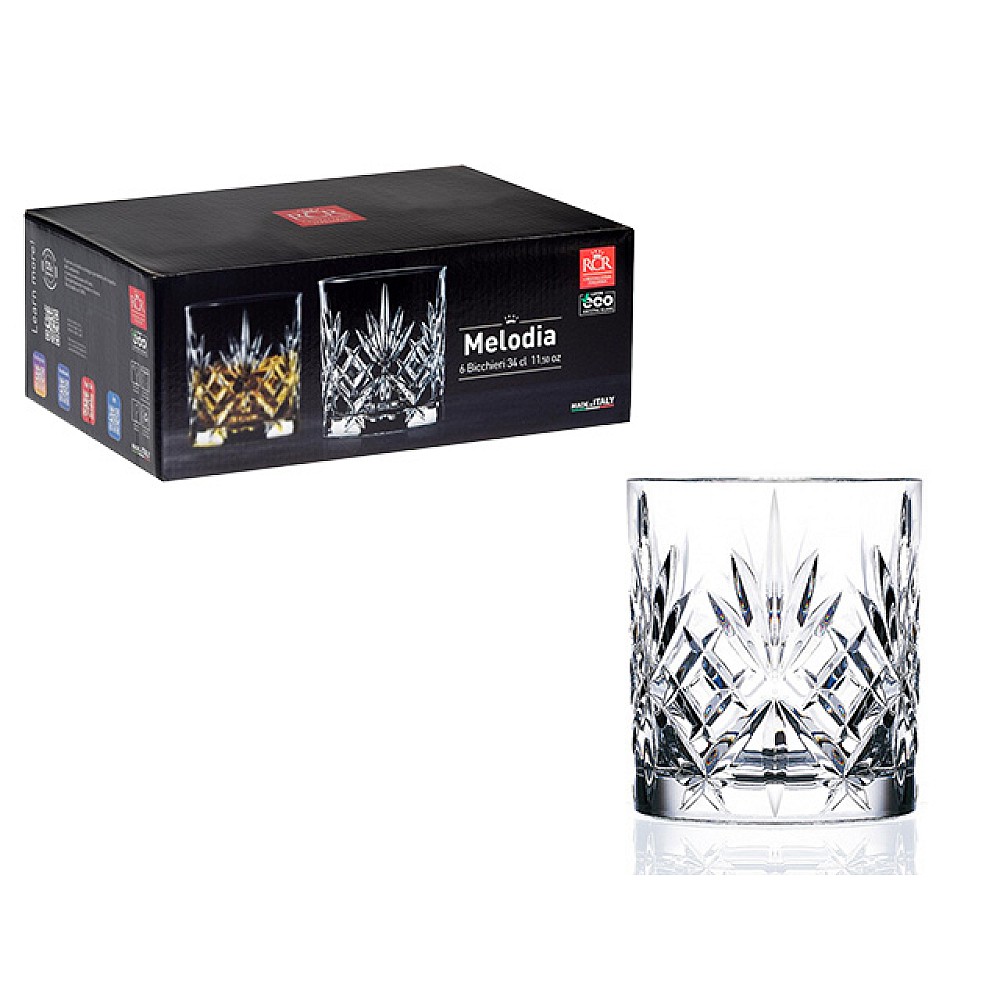 Set 6 pahare Melodia 340ml, cristal