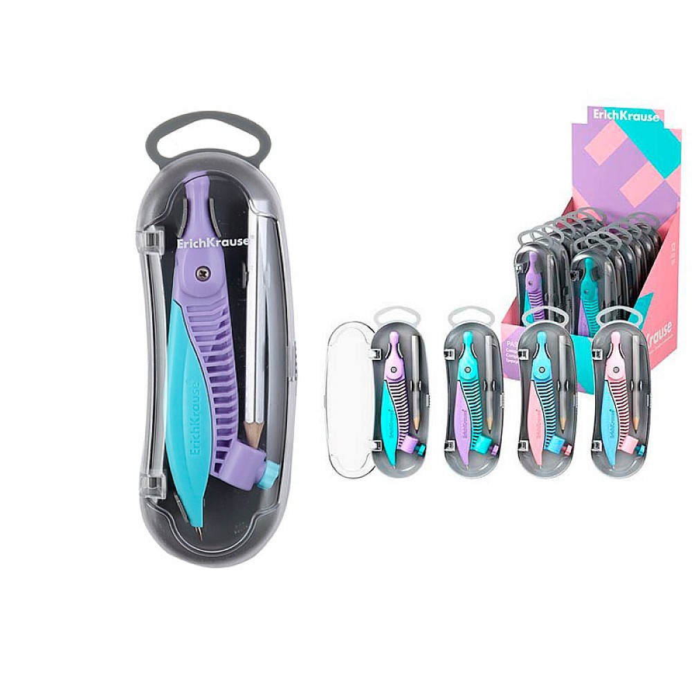 Compas din 2 unitati  ErichKrausePastel, 122mm, plastic