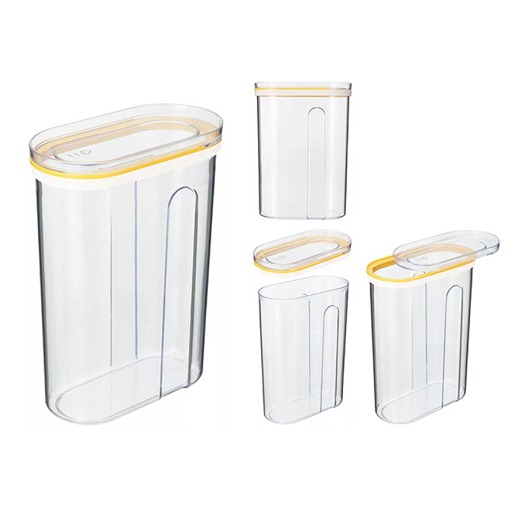Container pentru produse vrac Phibo cu capac glisor 1.5l, galben