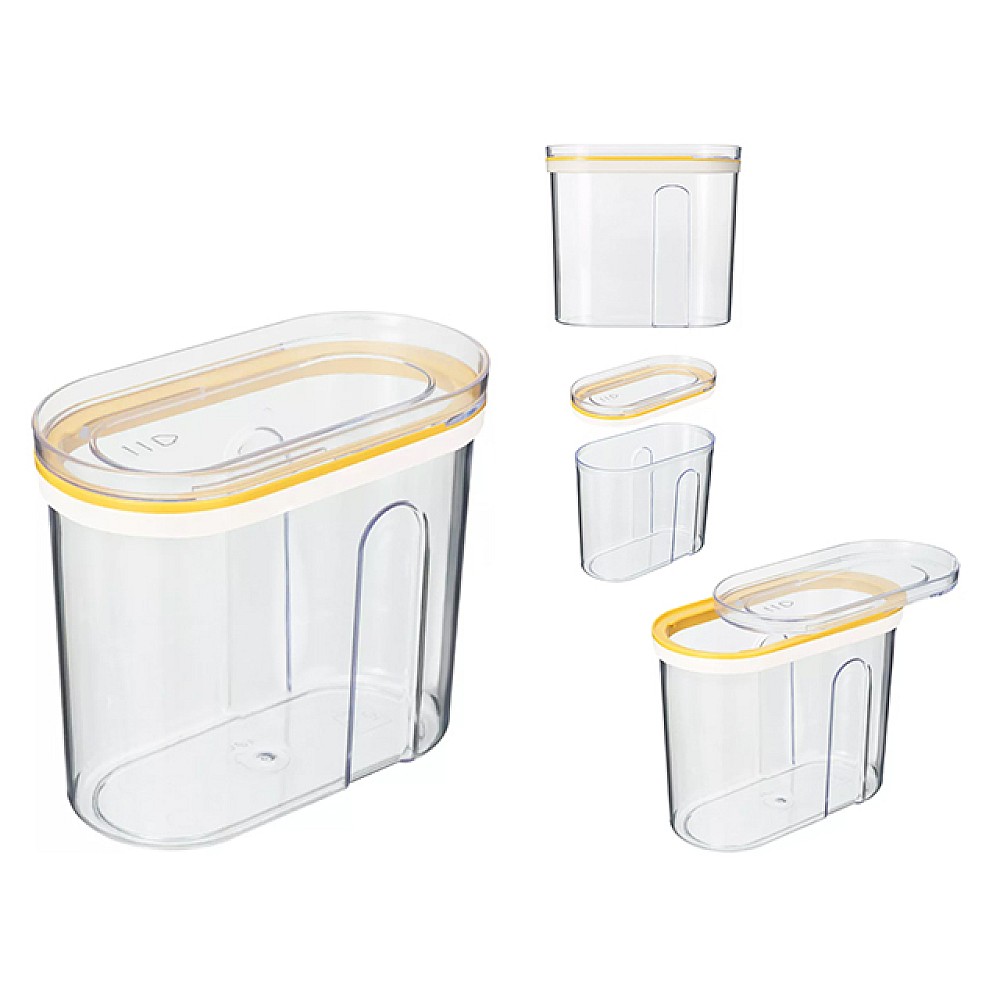 Container pentru produse vrac Phibo cu capac glisor 1l, galben