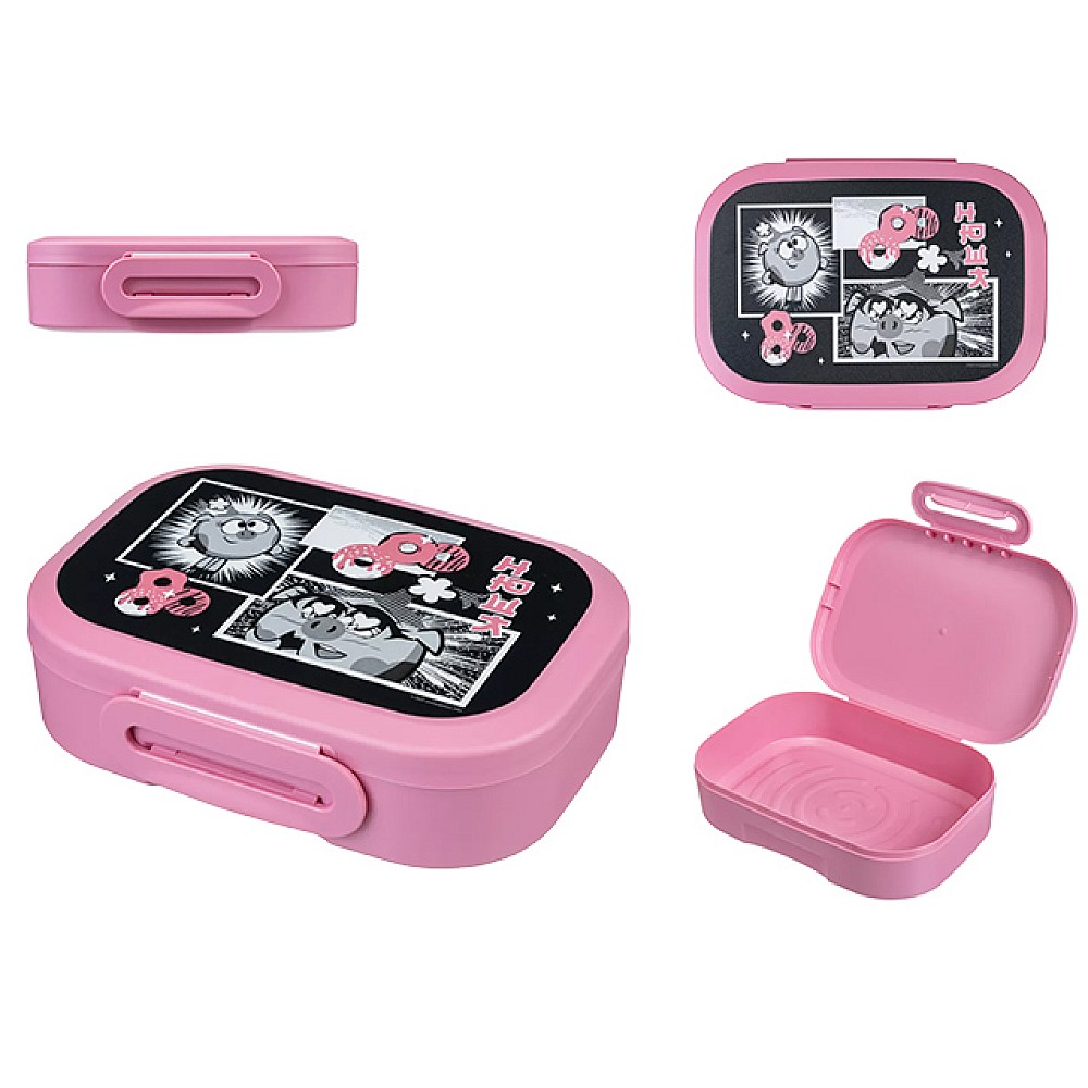 Lunch-box Plastishka Smesarichi 0.98l, 18X13X5cm, roz