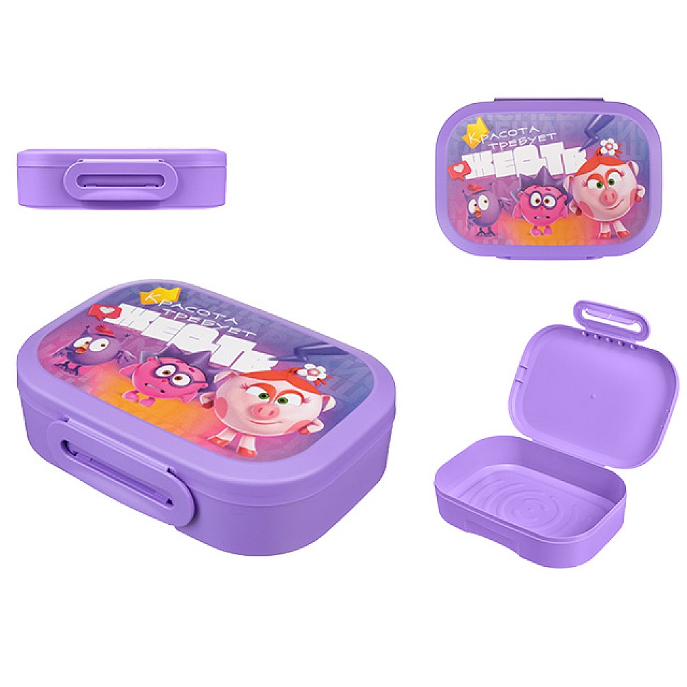 Lunch-box Plastishka Smesarichi 0.98l 18X13X5cm, liliac