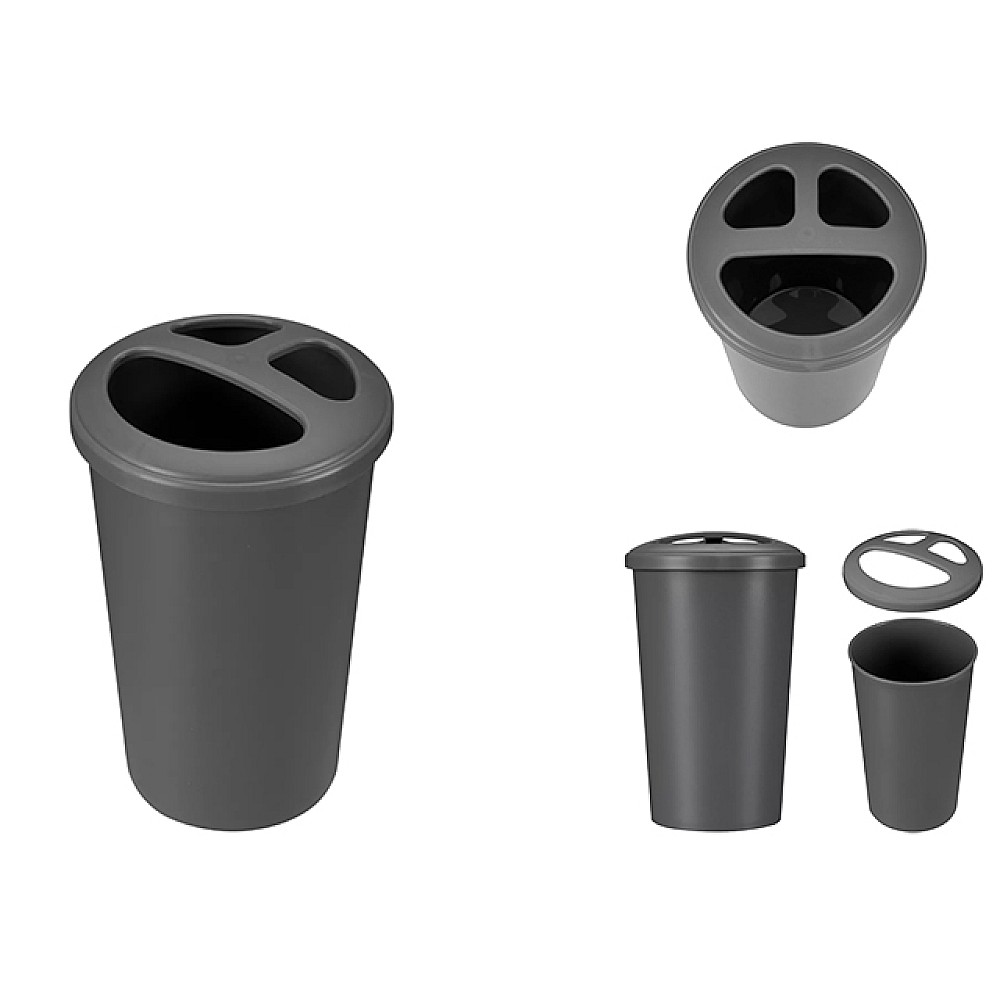 Pahar pentru periuta de dinti cu capac Econova Scandi 0.4l, 8.3X8.3X12.2cm, gri