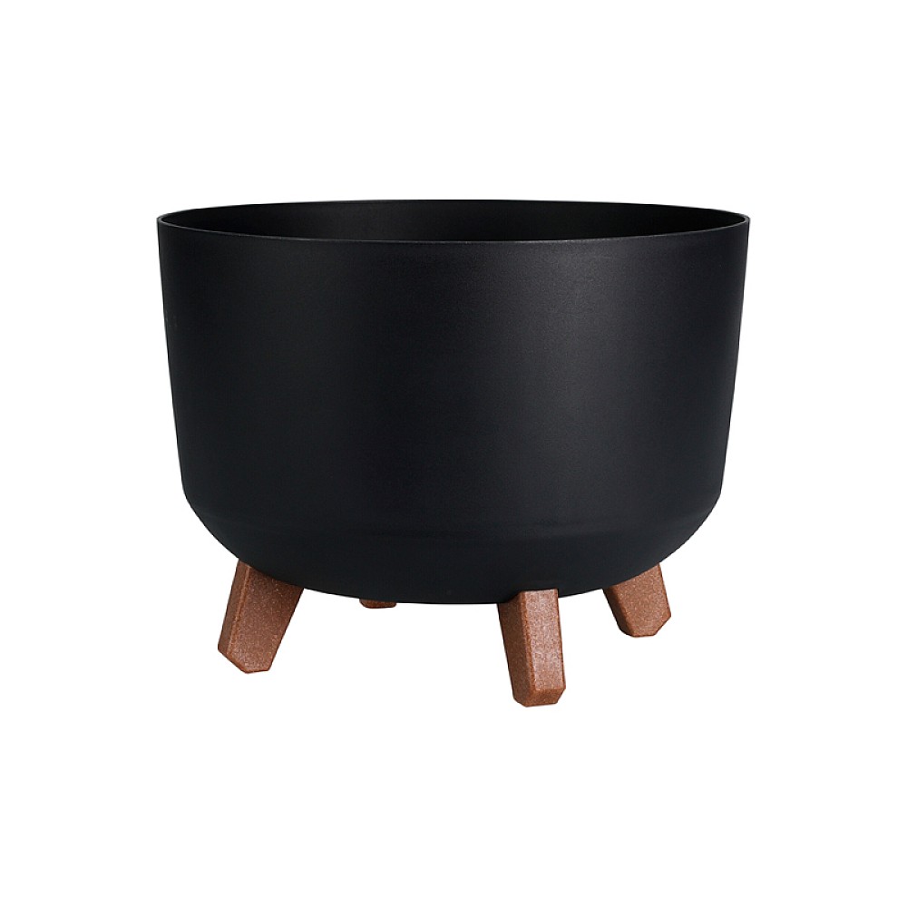 Ghiveci pentru flori din plastic cu picioare, D29 cm, H17 cm, antracit