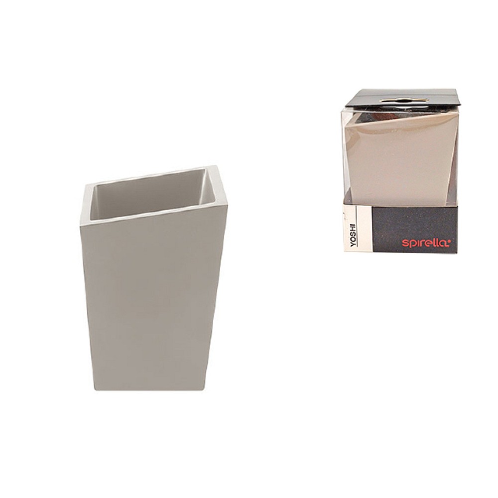 Pahar pentru periute de dinti Spirella Yoshi, gri-brun