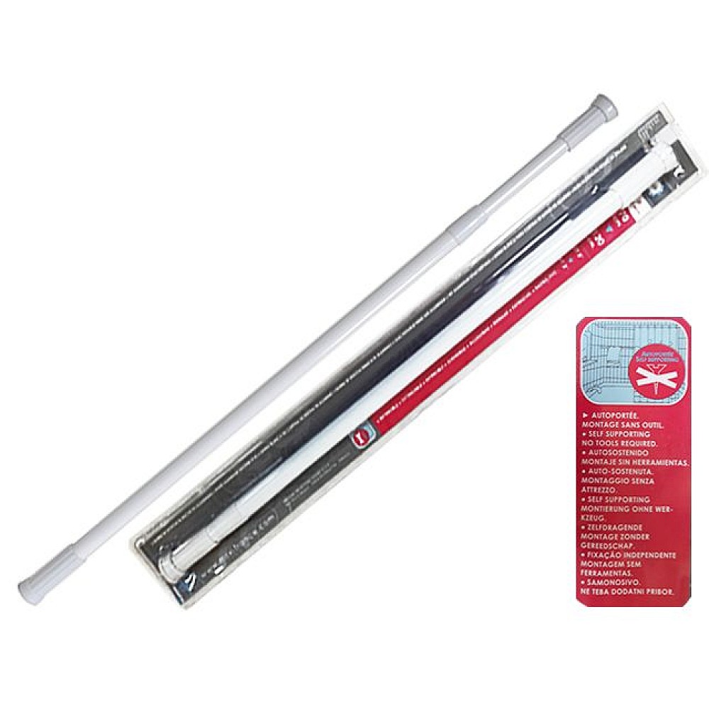 Tijă glisantă pentru perdea MSV 70-120cm albă, aluminiu
