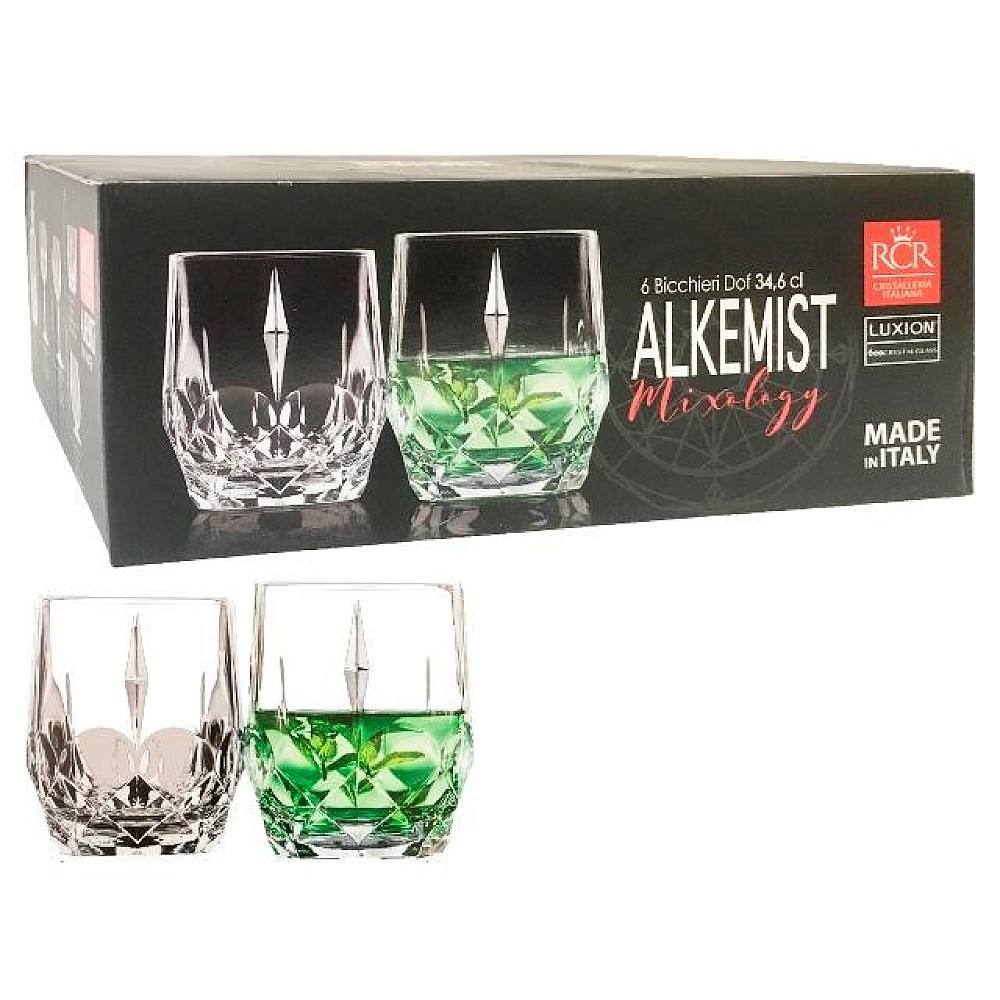 Set 6 pahare tip Tumbler Alkemist 350ml, cristal