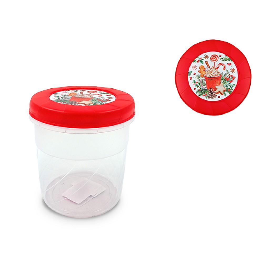 Borcan inalta Filalex 1l, capac twist-off, Christmas