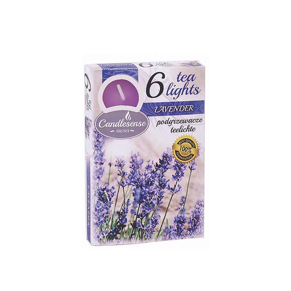 Lumanari pastile aroma Decor 6 buc, 3.8 cm, 4.5ore, Lavanda