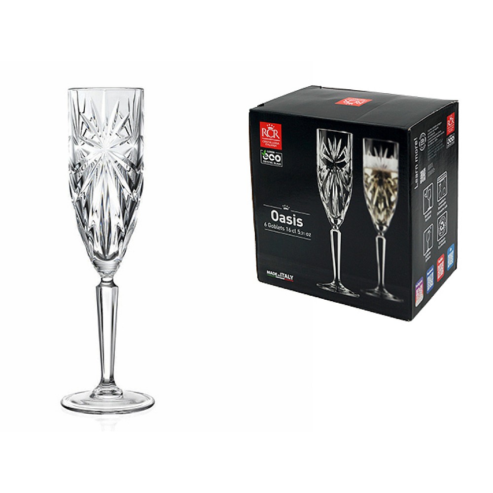 Set 6 pocale pentru sampanie Oasis, 160ml